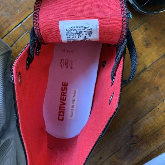 Converse All Star Leather High Tops (Black) - Picture 3 of 7